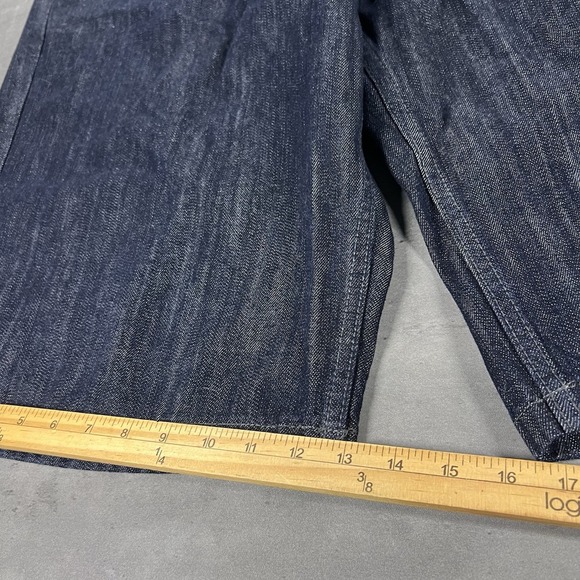 Rocawear Jean Shorts Men 40x16 Blue Denim Jorts Baggy Wide Leg Skate Dark Wash - Picture 7 of 9